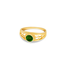 Ioka Jewelry - 14K Yellow Solid Gold May Green Birth Stone Cubic Zirconia CZ Infant Baby Ring