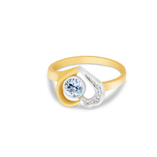 Ioka Jewelry - 14K Yellow Solid Gold Heart Cubic Zirconia CZ Infant Baby Ring