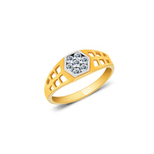 Ioka Jewelry - 14K Yellow Solid Gold Round Pave Cubic Zirconia CZ Infant Baby Ring