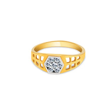 Ioka Jewelry - 14K Yellow Solid Gold Round Pave Cubic Zirconia CZ Infant Baby Ring