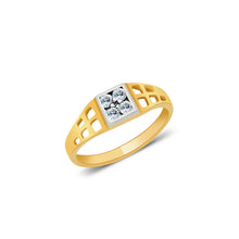 Ioka Jewelry - 14K Yellow Solid Gold Four Square Cubic Zirconia CZ Infant Baby Ring