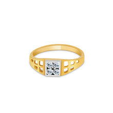 Ioka Jewelry - 14K Yellow Solid Gold Four Square Cubic Zirconia CZ Infant Baby Ring