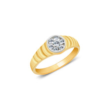 Ioka Jewelry - 14K Yellow Solid Gold 7 Round Cubic Zirconia CZ Infant Baby Ring
