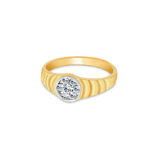 Ioka Jewelry - 14K Yellow Solid Gold 7 Round Cubic Zirconia CZ Infant Baby Ring