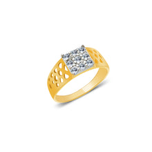 Ioka Jewelry - 14K Yellow Solid Gold 9 Square Cubic Zirconia CZ Infant Baby Ring