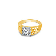 Ioka Jewelry - 14K Yellow Solid Gold 9 Square Cubic Zirconia CZ Infant Baby Ring