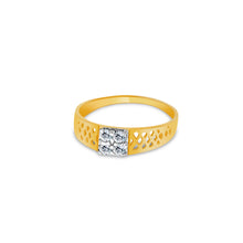 Ioka Jewelry - 14K Yellow Solid Gold Square Cubic Zirconia CZ Infant Baby Ring