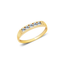 Ioka Jewelry - 14K Yellow Solid Gold 5 Round Cubic Zirconia CZ Infant Baby Ring
