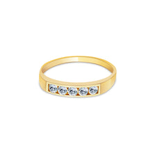 Ioka Jewelry - 14K Yellow Solid Gold 5 Round Cubic Zirconia CZ Infant Baby Ring