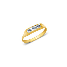 Ioka Jewelry - 14K Yellow Solid Gold Cubic Zirconia CZ Infant Baby Ring