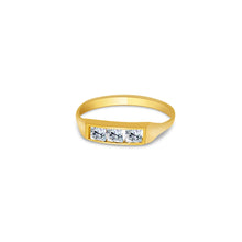 Ioka Jewelry - 14K Yellow Solid Gold Cubic Zirconia CZ Infant Baby Ring