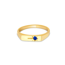 Ioka Jewelry - 14K Yellow Solid Gold Cubic Zirconia CZ Infant Baby Ring