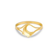 Ioka Jewelry - 14K Yellow Solid Gold Dolphin Infant Baby Ring