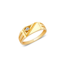 Ioka Jewelry - 14K Yellow Solid Gold Cubic Zirconia CZ Infant Baby Ring
