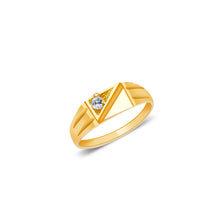 Ioka Jewelry - 14K Yellow Solid Gold Cubic Zirconia CZ Infant Baby Ring