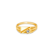 Ioka Jewelry - 14K Yellow Solid Gold Cubic Zirconia CZ Infant Baby Ring