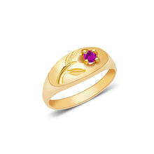 Ioka Jewelry - 14K Yellow Solid Gold Cubic Zirconia CZ Infant Baby Ring