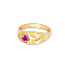 Ioka Jewelry - 14K Yellow Solid Gold Cubic Zirconia CZ Infant Baby Ring