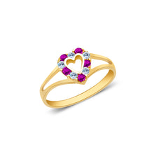Ioka Jewelry - 14K Yellow Solid Gold Cubic Zirconia CZ Infant Baby Ring