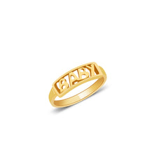 Ioka Jewelry - 14K Yellow Solid Gold Cubic Zirconia CZ Infant Baby Ring