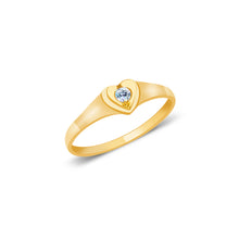 Ioka Jewelry - 14K Yellow Solid Gold Cubic Zirconia CZ Infant Baby Ring