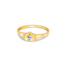 Ioka Jewelry - 14K Yellow Solid Gold Cubic Zirconia CZ Infant Baby Ring