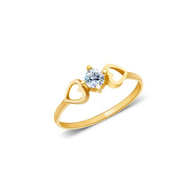 Ioka Jewelry - 14K Yellow Solid Gold Cubic Zirconia CZ Infant Baby Ring