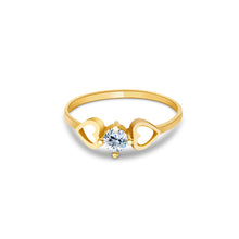 Ioka Jewelry - 14K Yellow Solid Gold Cubic Zirconia CZ Infant Baby Ring
