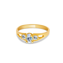 Ioka Jewelry - 14K Yellow Solid Gold Cubic Zirconia CZ Infant Baby Ring