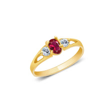 Ioka Jewelry - 14K Yellow Solid Gold Cubic Zirconia CZ Infant Baby Ring