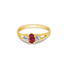 Ioka Jewelry - 14K Yellow Solid Gold Cubic Zirconia CZ Infant Baby Ring