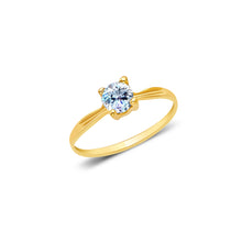 Ioka Jewelry - 14K Yellow Solid Gold Cubic Zirconia CZ Infant Baby Ring