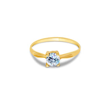Ioka Jewelry - 14K Yellow Solid Gold Cubic Zirconia CZ Infant Baby Ring