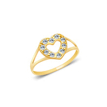Ioka Jewelry - 14K Yellow Solid Gold Cubic Zirconia CZ Infant Baby Ring