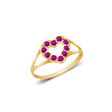 Ioka Jewelry - 14K Yellow Solid Gold Cubic Zirconia CZ Infant Baby Ring