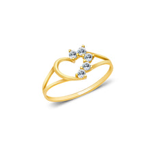Ioka Jewelry - 14K Yellow Solid Gold Cubic Zirconia CZ Infant Baby Ring