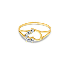 Ioka Jewelry - 14K Yellow Solid Gold Cubic Zirconia CZ Infant Baby Ring