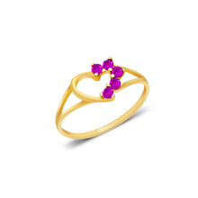 Ioka Jewelry - 14K Yellow Solid Gold Cubic Zirconia CZ Infant Baby Ring