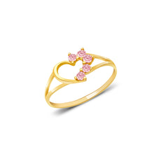 Ioka Jewelry - 14K Yellow Solid Gold Cubic Zirconia CZ Infant Baby Ring