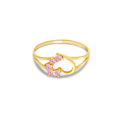 Ioka Jewelry - 14K Yellow Solid Gold Cubic Zirconia CZ Infant Baby Ring