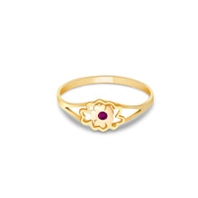 Ioka Jewelry - 14K Yellow Solid Gold Cubic Zirconia CZ Infant Baby Ring