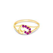 Ioka Jewelry - 14K Yellow Solid Gold Cubic Zirconia CZ Infant Baby Ring
