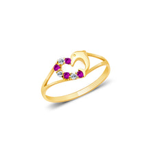 Ioka Jewelry - 14K Yellow Solid Gold Cubic Zirconia CZ Infant Baby Ring