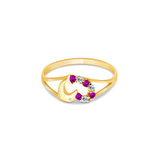 Ioka Jewelry - 14K Yellow Solid Gold Cubic Zirconia CZ Infant Baby Ring