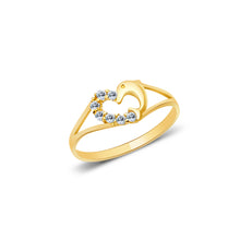 Ioka Jewelry - 14K Yellow Solid Gold Cubic Zirconia CZ Infant Baby Ring