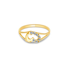 Ioka Jewelry - 14K Yellow Solid Gold Cubic Zirconia CZ Infant Baby Ring