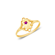 Ioka Jewelry - 14K Yellow Solid Gold Cubic Zirconia CZ Infant Baby Ring