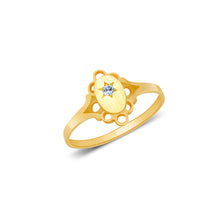Ioka Jewelry - 14K Yellow Solid Gold Cubic Zirconia CZ Infant Baby Ring