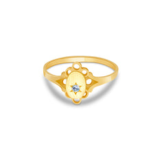 Ioka Jewelry - 14K Yellow Solid Gold Cubic Zirconia CZ Infant Baby Ring