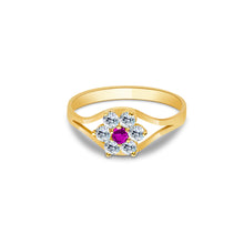 Ioka Jewelry - 14K Yellow Solid Gold Cubic Zirconia CZ Infant Baby Ring